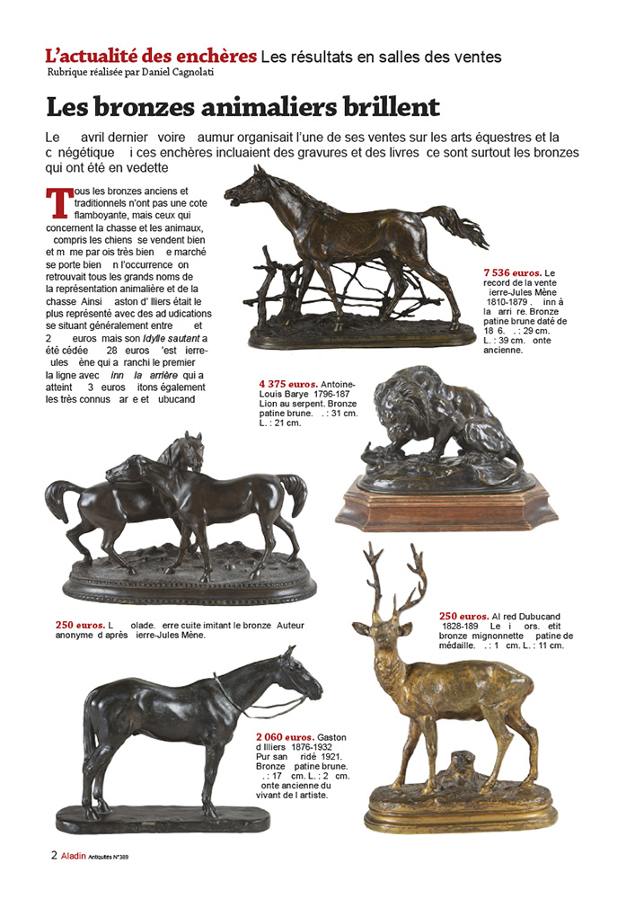 ALADIN 389 bronzes animaliers