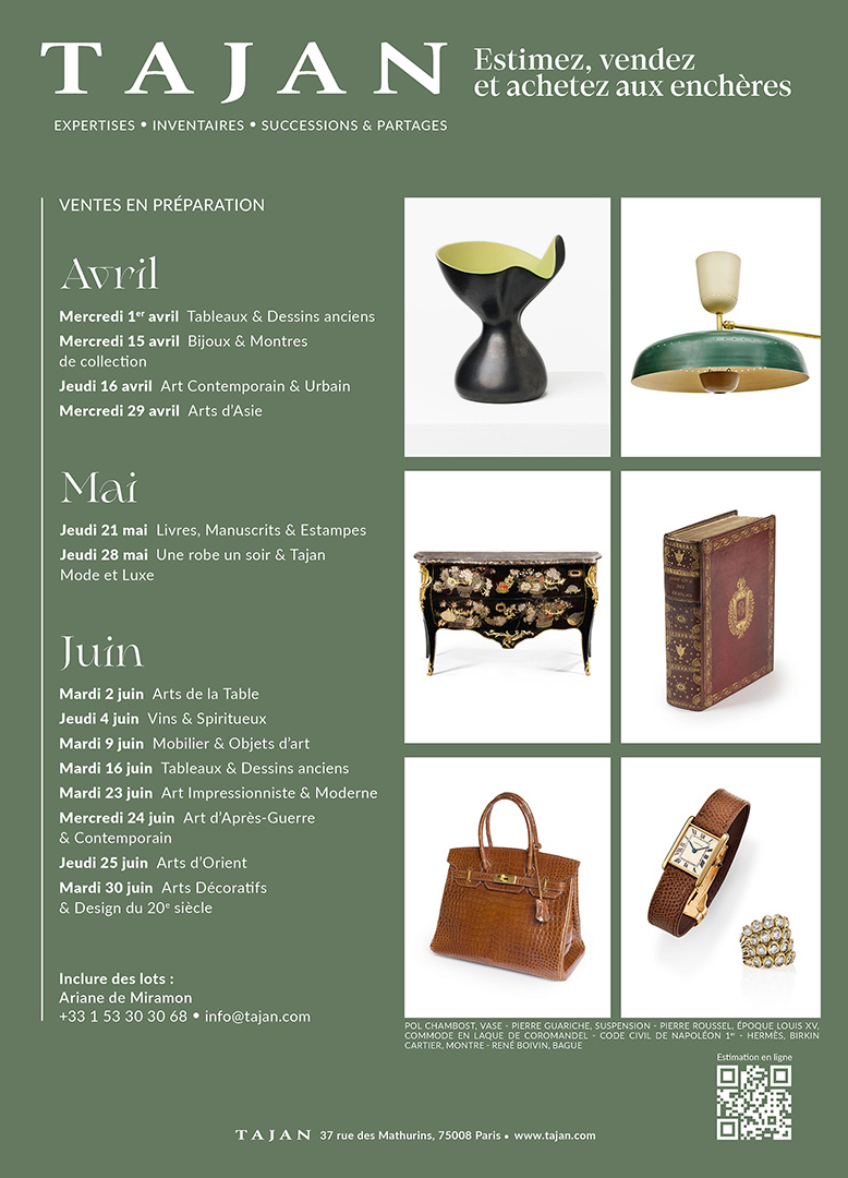 enchères TAJAN calendrier avril mai juin 2026