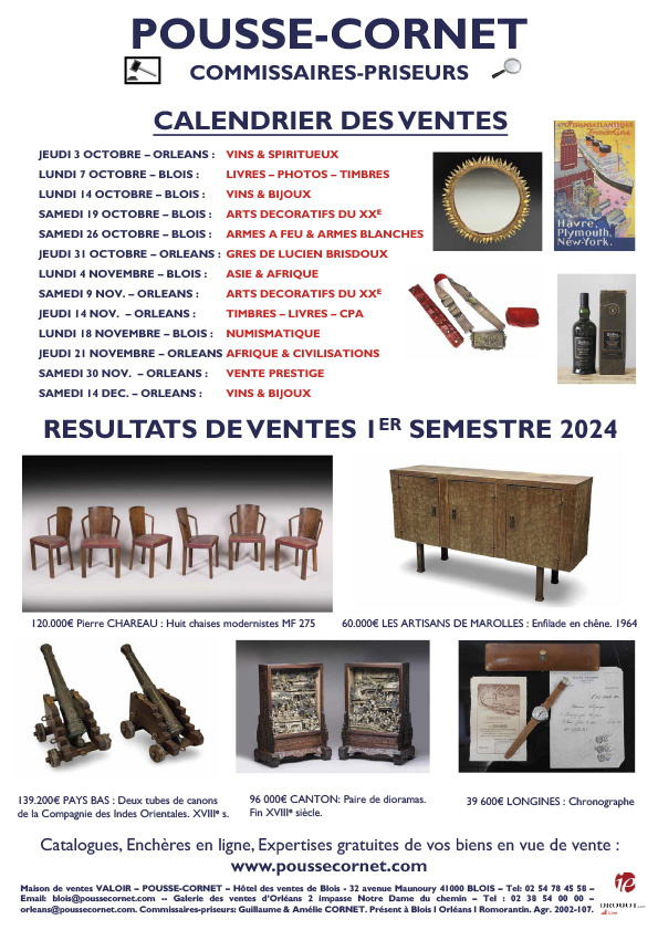 VALOIR POUSSE CORNET commissaires-priseurs calendrier des ventes magazine ALADIN