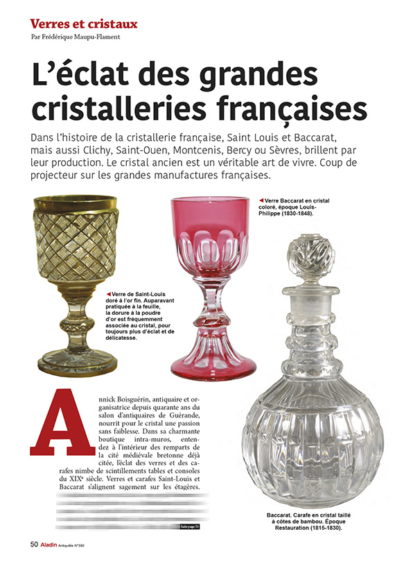 Extrait article magazine ALADIN 390 verre cristal
