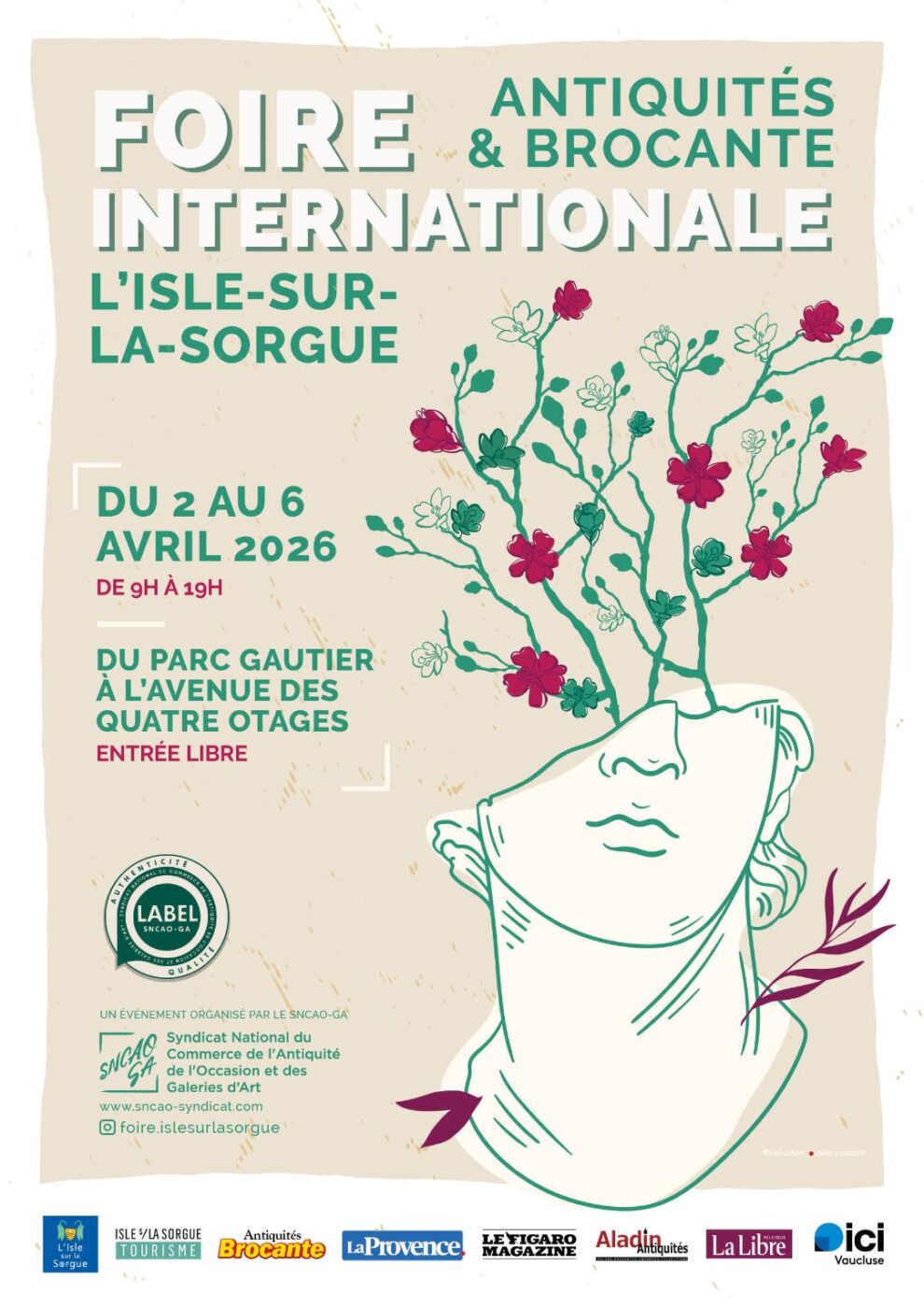 Foire internationale isle-sur-la-Sorgue printemps 2026