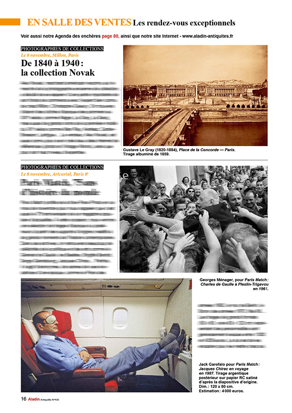Magazine ALADIN extrait rendez-vous exceptionnels enchères