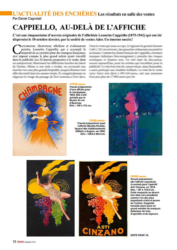 Magazine ALADIN extrait Leonetto Cappiello