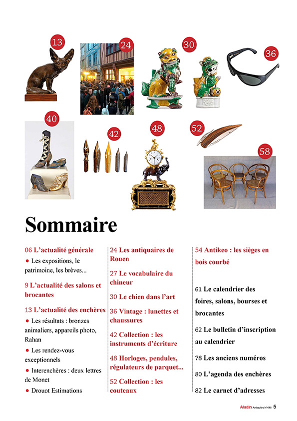 Sommaire magazine ALADIN antiquités mai 2026