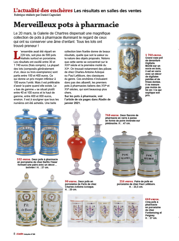 ALADIN magazine Pots à Pharmacie prix